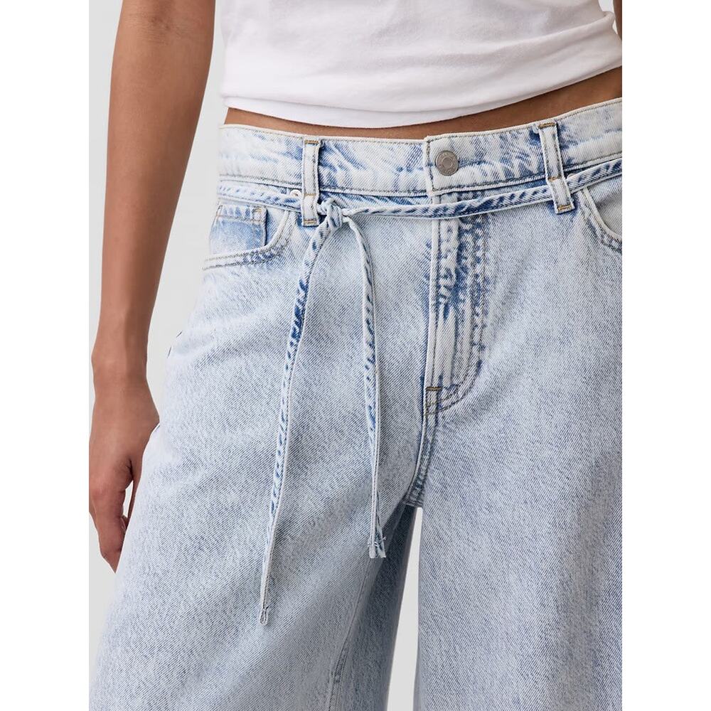 Gap Mid Rise UltraSoft Baggy Micro Belt Jeans - 26 - Picture 6 of 6